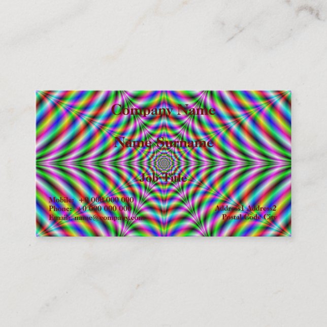 Classic Business Card   Twelve Pointed Psychedelic (Front)