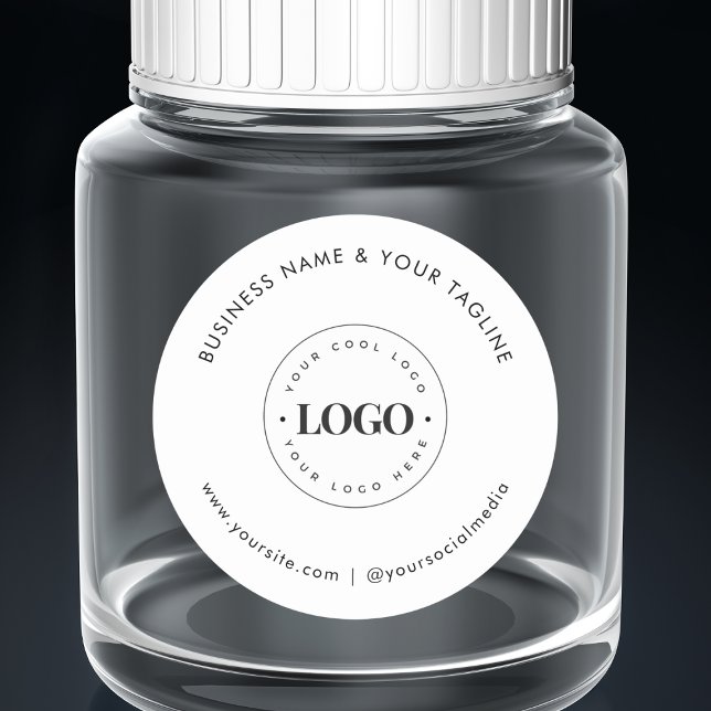 Classic Business Company Custom Logo Social Media  Classic Round Sticker (Creator Uploaded)