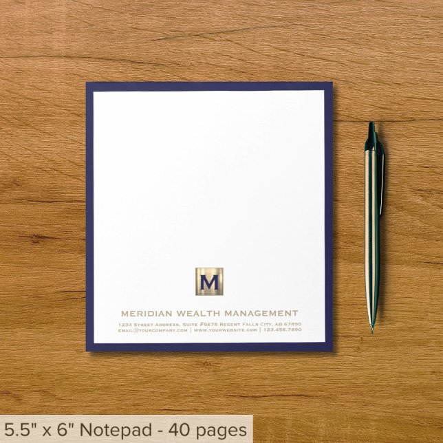 Classic Business Notepad with Company Monogram (Creator Uploaded)