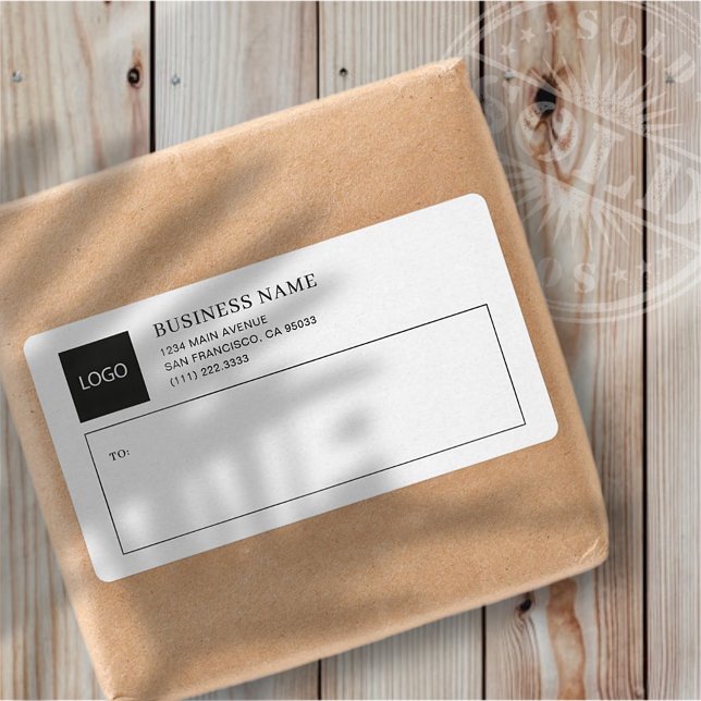 Classic Business Square Logo Shipping Labels (Creator Uploaded)