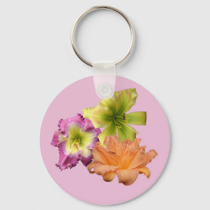 Classic Button Daylily Key Chain