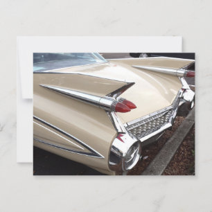 CLASSIC CADDY CAR FINS POSTCARD