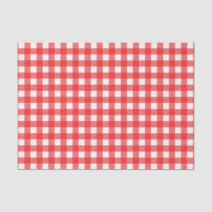 Classic Cafe Red Gingham Checked Pattern Tissue Paper
