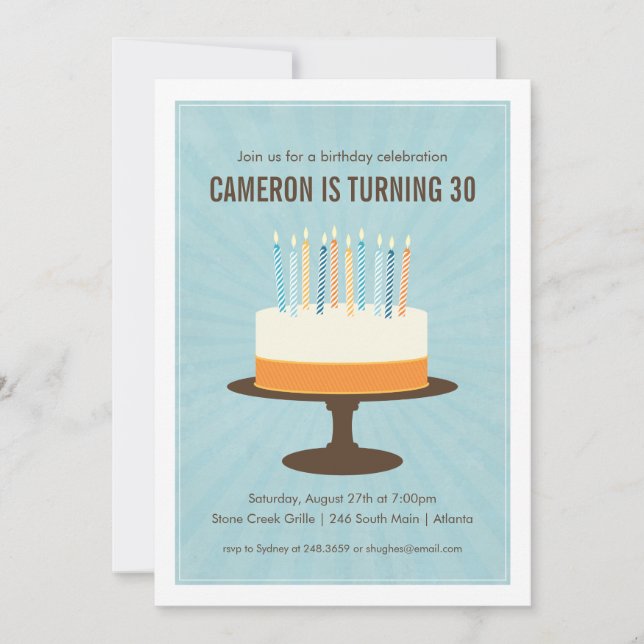 Classic Cake Birthday Invitation (Front)