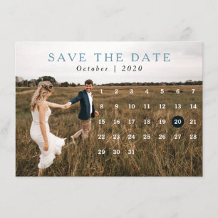 Classic calendar multiple photo save the date invitation
