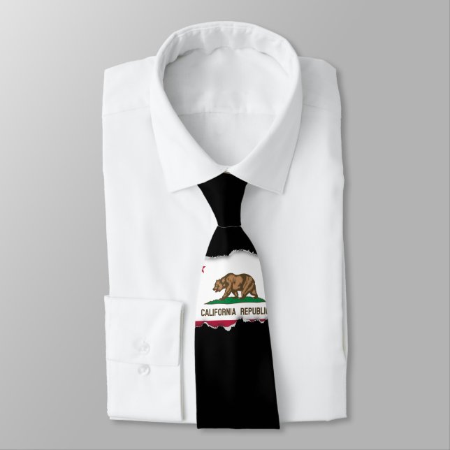 Classic California State Flag Tie (Tied)