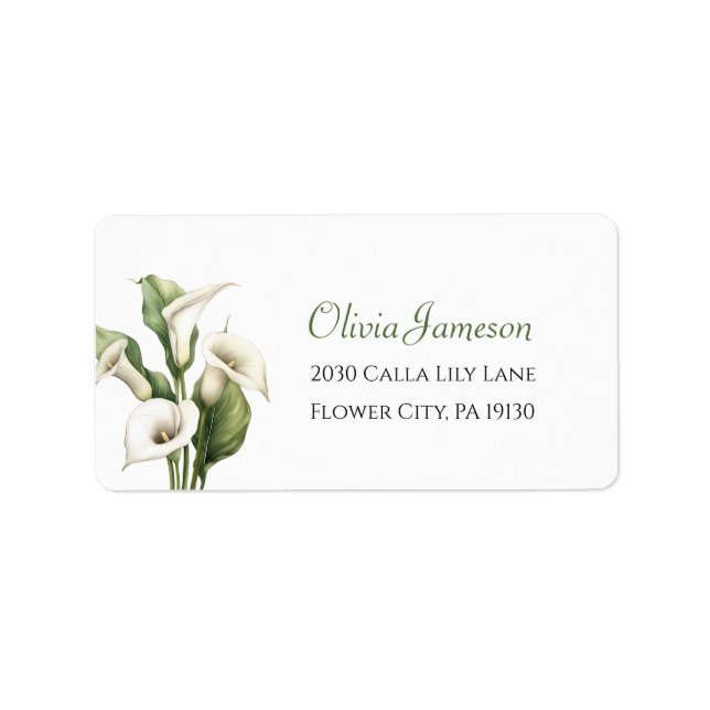Classic Calla Lily Address Label  (Front)