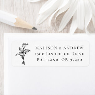 Classic Calla Lily Wedding Return Address Label