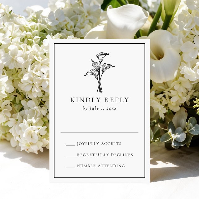 Classic Calla Lily Wedding RSVP Card (Creator Uploaded)