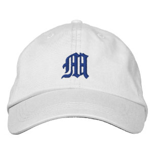 Classic Calligraphy Blue Monogram Embroidered Hat