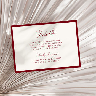 Classic Calligraphy Deep Red Old Money Details Invitation