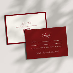 Classic Calligraphy Deep Red Old Money Rsvp Invitation