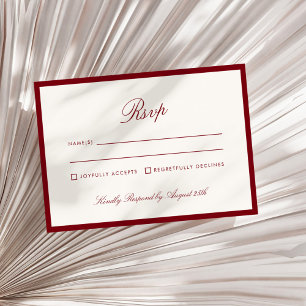 Classic Calligraphy Deep Red Old Money Rsvp Invitation