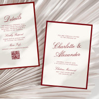 Classic Calligraphy Deep Red Old Money Wedding