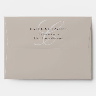 Classic Calligraphy Monogram Return Address Envelope