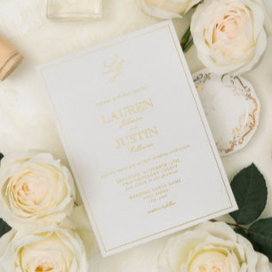 Classic Calligraphy Monogram Wedding Gold