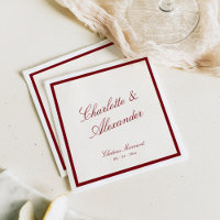 Classic Calligraphy Old Money Deep Red Wedding