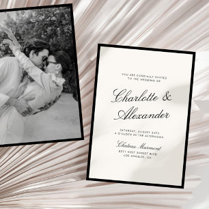 Classic Calligraphy Old Money Wedding Invitation