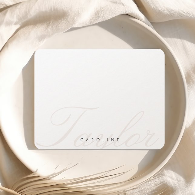 Classic Calligraphy Personalised Stationery Card (Classic Calligraphy Personalized Stationery Note Card)