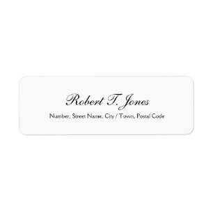 Classic Calligraphy Script Elegant White Label  Return Address Label