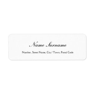 Classic Calligraphy Script Elegant White Label Return Address Label