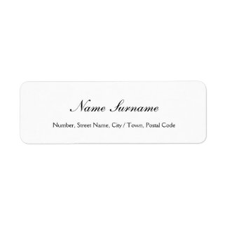 Classic Calligraphy Script Elegant White Label Return Address Label