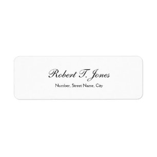 Classic Calligraphy Script Elegant White Label Return Address Label