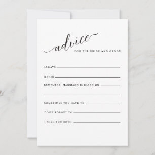 Classic Calligraphy Script Wedding Advice Card