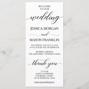 Classic Calligraphy Script Wedding Program