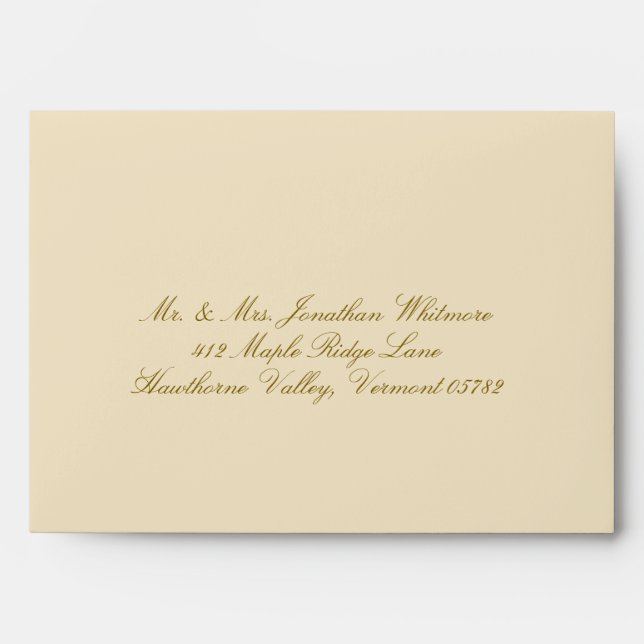 Classic Calligraphy Vintage Wedding Envelope (Front)