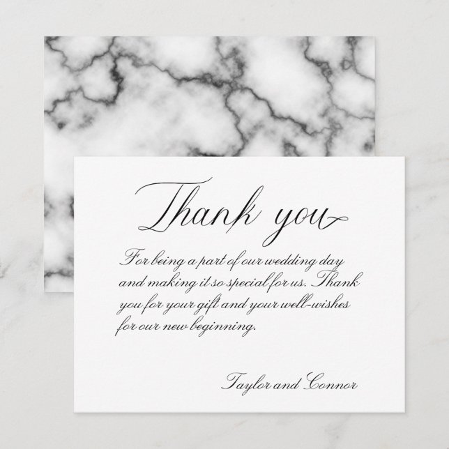 Classic Calligraphy Wedding Thank You Card (Front/Back)