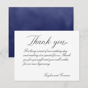 Classic Calligraphy Wedding Thank You Card