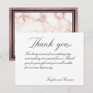 Classic Calligraphy Wedding Thank You Card