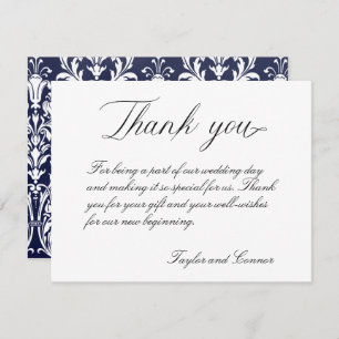 Classic Calligraphy Wedding Thank You Card