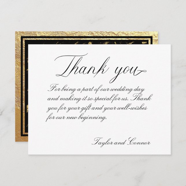 Classic Calligraphy Wedding Thank You Card (Front/Back)