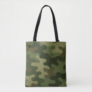Classic Camo Print Earthy Green & Brown Tones Tote Bag