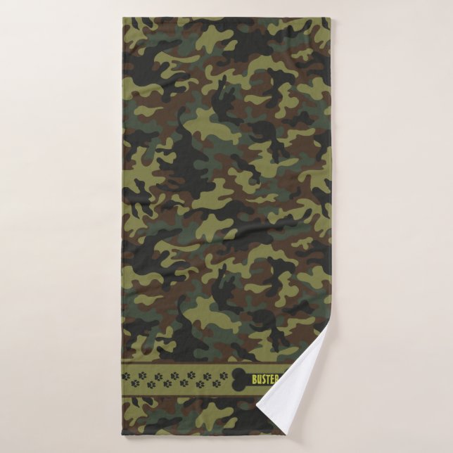 Classic Camouflage Dry Me Off Dog Bath Towel (Bath Towel)
