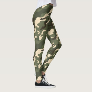 Classic Camouflage Leggings - Military Print, High