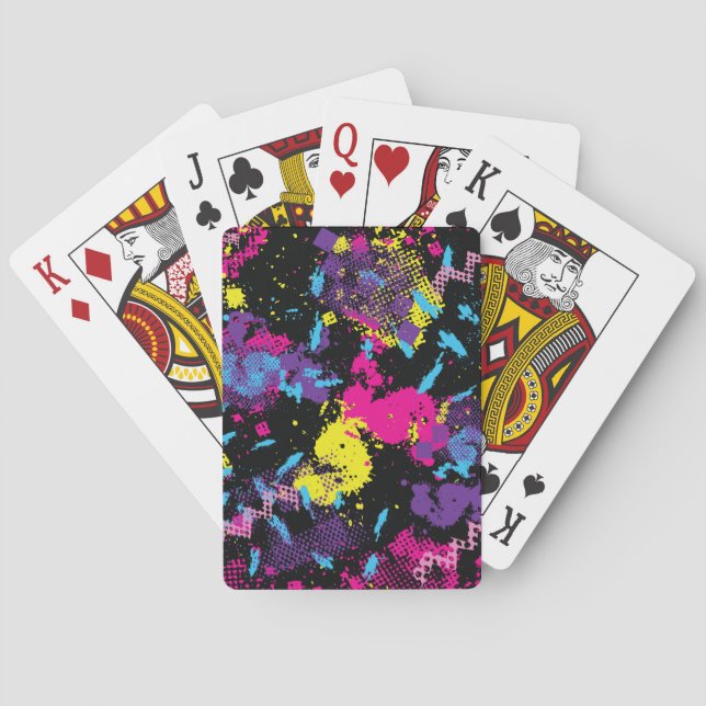 Classic Camouflage: Seamless Vintage Pattern Playing Cards (Back)