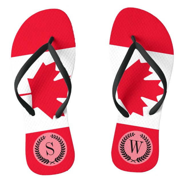 Classic Canada Flag Thongs (Footbed)