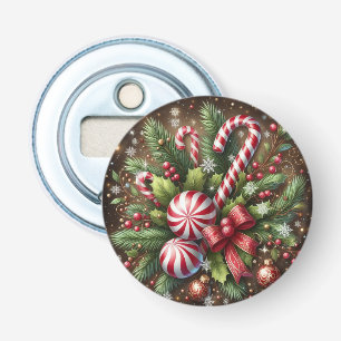 Classic Candy cane/peppermint Christmas greenery Bottle Opener
