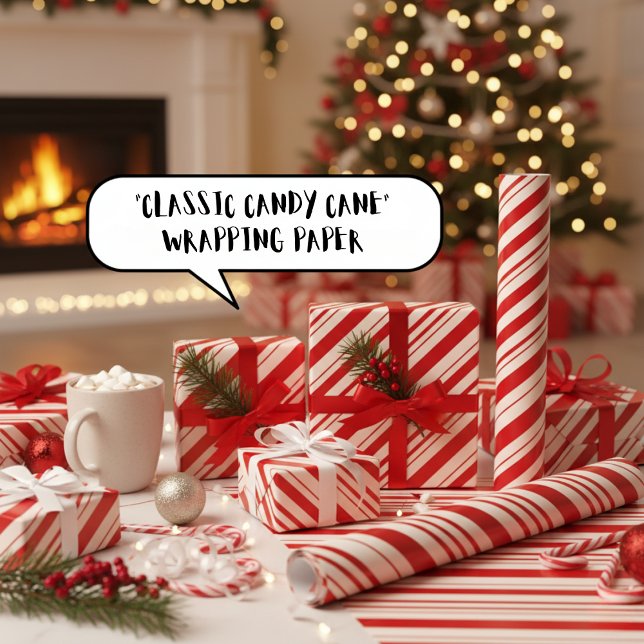  "Classic Candy Cane" Striped Wrapping Paper ("Classic Candy Cane" Striped Wrapping Paper)