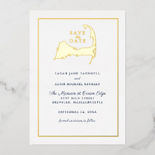 Classic Cape Cod Map Wedding Save the Date
