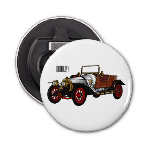 Classic car 1920 cartoon illustration bottle opener