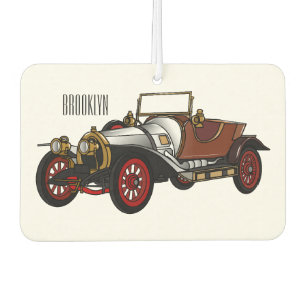 Classic car 1920 cartoon illustration car air freshener
