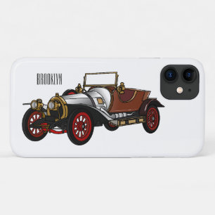 Classic car 1920 cartoon illustration iPhone 11 case