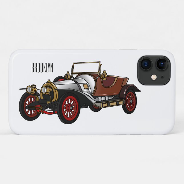 Classic car 1920 cartoon illustration Case-Mate iPhone case (Back (Horizontal))