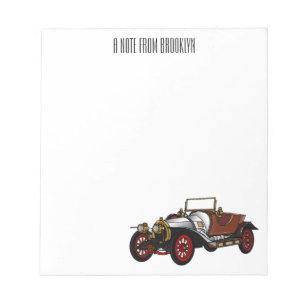 Classic car 1920 cartoon illustration notepad