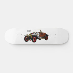 Classic car 1920 cartoon illustration skateboard