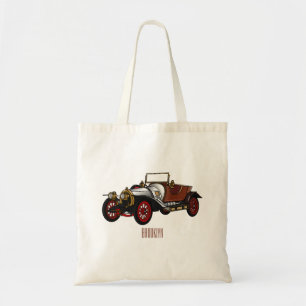 Classic car 1920 cartoon illustration tote bag